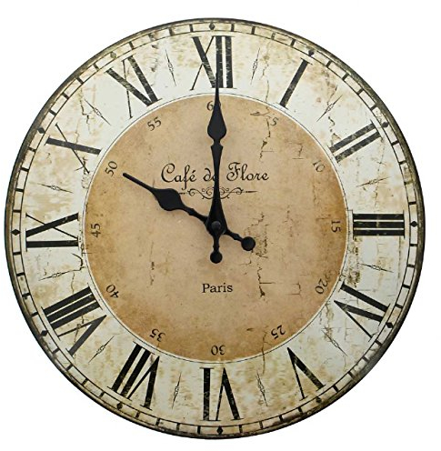 SIDCO Wanduhr Vintage Wohnzimmeruhr Cafe Bürouhr Retro Holz Design Uhr Shabby