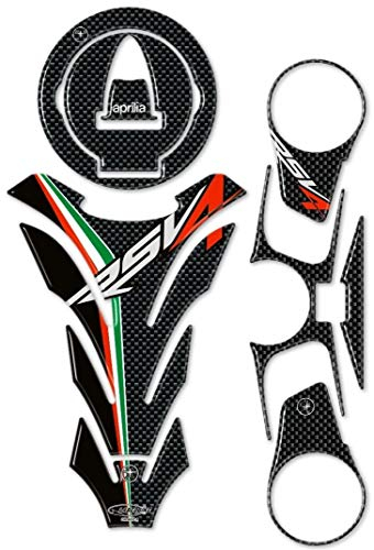labelbike - 3D Harz Aufkleber-Set kompatibel mit Aprilia RSV4 Carbon-Motorrad
