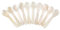 DUEBEL Set of 10 White Mother of Pearl MOP Caviar Spoons for Caviar, Egg, Icecream, Coffee Serving (White, 7x2.1cm)