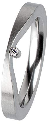 Ernstes Design Ring R301 edvita Edelstahl mattiert Zirkonia 3 mm 48-65