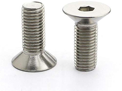 50/10 Stück M2 M2,5 M3 M4 M5 M6 M8 Din7991 Edelstahl 304 oder Schwarz 10,9 Sechskant Innensechskant-Senkkopfschraube, weiß, M8-5 Stück