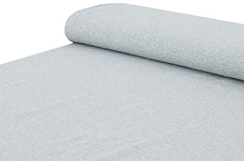 Baumwoll - Jersey Stoff einfarbig grau melange - Meterware ab 25 cm x 160 cm - Stoff zum Nähen
