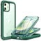 Miracase 360 Grad Hülle Kompatibel mit iPhone 12/12 Pro (6.1 Zoll), Ganzkörper Schutzhülle mit eingebauter Glas Displayschutzfolie, Stoßfeste Fullbody Handyhülle, Grün