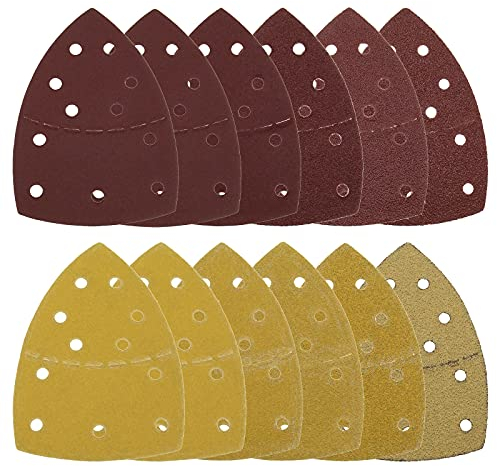 eMagTech 78pcs Triangle Mouse Sanding SheetsHook and Loop Sandpaper Assorted Grit Kit for Compatible with Bosch PSM 100A PSM 160 PSM 200 AES