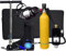 Tanque de buceo,mini equipo de buceo portátil de 1 l, cilindro de buceo, cilindro de oxígeno, capacidad de 15 a 20 minutos, dispositivo de respiración subacuática ( adaptador de buceo bomba) ,Amarillo