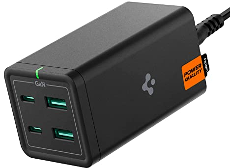 Spigen USB C Ladegerät, 120W GaN Fast 4-Port USB C Ladestation USB-C PD USB-A Fast Charging Hub für MacBook Pro Air iPad iPhone Galaxy HP Dell ASUS Chromebook USB-C Laptop Steam Deck
