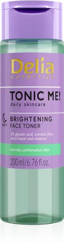 Delia Cosmetics - Tonic Me - Aufhellendes Tonic - Normale und Mischhaut - 5% Glykolsäure, Vitamin C, Aloe - Peelt, Nährt, Hellt auf, Beruhigt - Vegane Kosmetik - 200ml