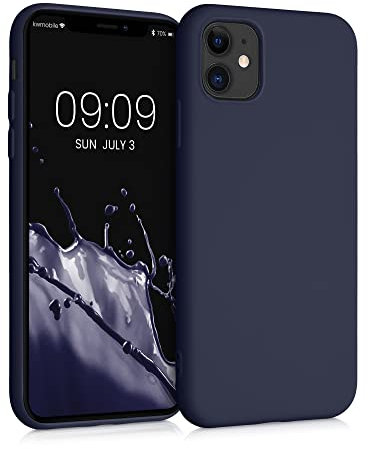 kwmobile Hülle kompatibel mit Apple iPhone 11 Hülle - gummierte TPU Silikon Handyhülle - Schutzhülle für kabelloses Laden - Case in Heidelbeerblau