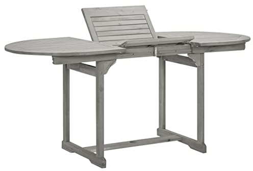vidaXL Akazienholz Massiv Garten Esstisch mit Schirmloch Erweiterbar Terrassentisch Gartentisch Gartenmöbel Holztisch Ausziehtisch (120-170) x80x75cm