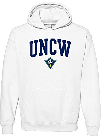 UGP Campus Apparel NCAA Offiziell lizenzierter College – University Team Color Arch Logo Hoodie, Unc Wilmington Seahawks Weiß, X-Large