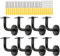 YOUNTHYE 8PCS Black Handrail Brackets, Stainless Steel Heavy Duty Bannister Brackets, Wall Mounted Handrail Holder with Screws & Expansion Tubes(Flat)