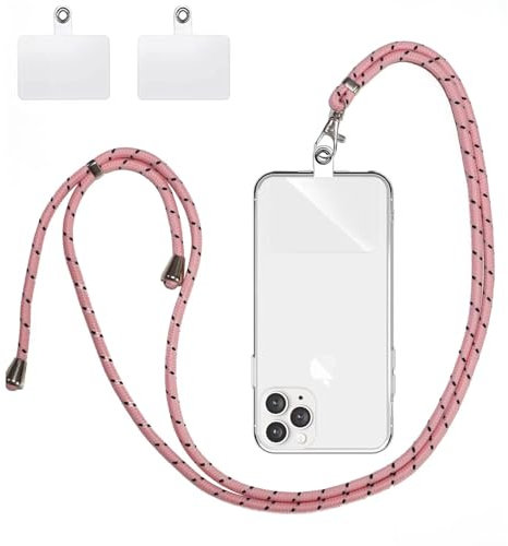 xinyunew Handykette Hülle für Huawei Mate 20X Smartphone Necklace Hülle mit Band - Handyhülle mit Kordel Umhängenband - Schnur mit Case zum umhängen in Schwarz Rosa