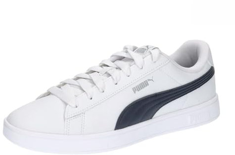 PUMA Unisex Rickie Classic Sneaker, Puma White PUMA Navy PUMA Silber, 40.5 EU