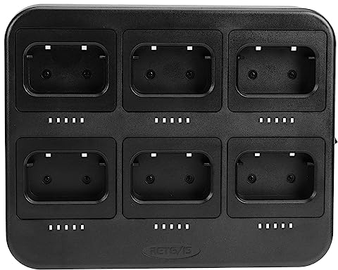 Retevis RB626 RB637 Walkie Talkie Cargador De 6 Vías para Radio, con Conector USB, Cargador Walkie Talkie para 6 Radios o 6 Pilas (1 Unidad)