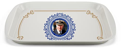 King Charles III Portrait Memorabilia King's Coronation Commemorative Small Tray Souvenirs Gift His Majesty 21x14cm
