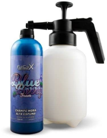 AutoFullCar - FOAMER - GENERADOR DE ESPUMA Manual con Champú BLUEBERRY FOAM Arándanos FullCarX 750 ml (FOAMER + CHAMPÚ 750 ml)
