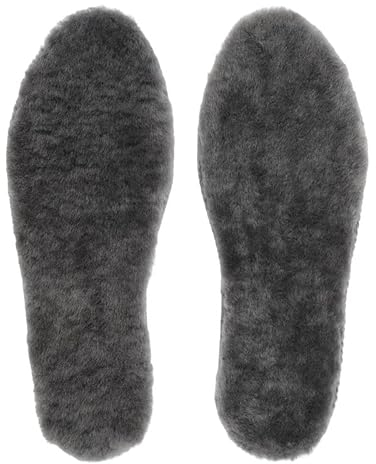 riemot Echte Lammfell Einlegesohlen für Herren Winter Warme Schaffell Einlegesohlen Weiche Kuschelige Flauschige Lamm Schuh Ersatz Einlegesohle für Schneestiefel,Hausschuhe,Grau EU46