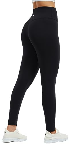 Persit Sporthose Damen, Sport Leggings für Damen Yoga Leggins Laufhose Sportleggins Lang (S, Schwarz, 64 cm)