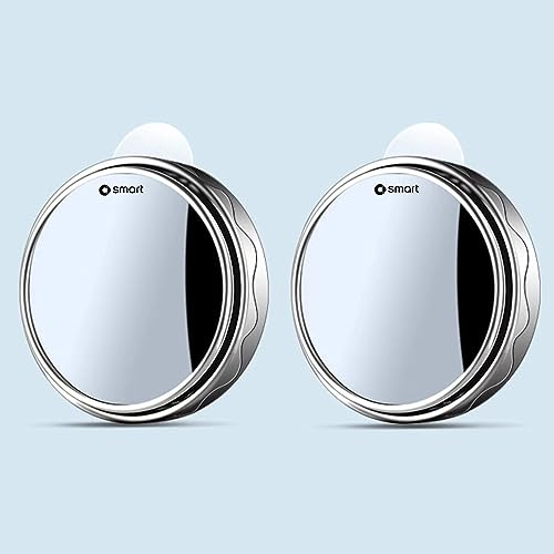GRONGU Auto-Toter-Winkel-Spiegel, Für Smart 450 451 453 Fortwo Forfour, Saugspiegel-Autozubehör,Silver
