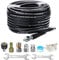 Aim Tools High Pressure Washer Sewer Jetter Kit Drain Cleaner Hose 30M / 100 FT, 5800 PSI, 1/4 Inch NPT, M22 14mm Fitting, Corner Rotating and Button Nose Sewer Jetting Nozzle