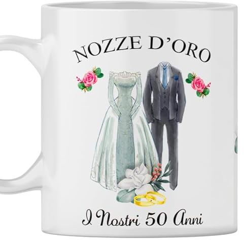 TeeDesign Taza aniversario de boda – Idea regalo para 50 años de matrimonio – Regalo para aniversario bodas de oro – Matriomonio 50 años