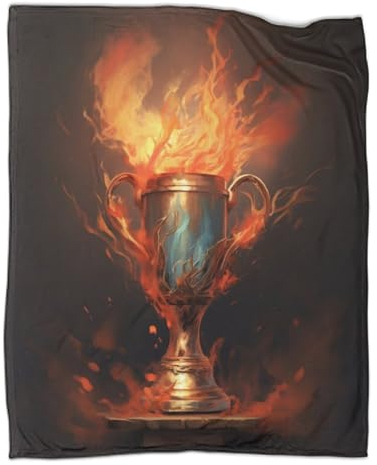 EVMILA Flame Chalice Throw 3D Printed Trophy Blanket Bedding Soft Cozy Gifts Lightweight Fluffy Plush for Holiday Bed Couch for Boys Girls All Season Couch Sofa 50x60inch(127x152cm)