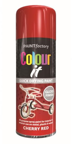 Inspired Essentials All Purpose Aerosol Spray Paint 400ml Quick Drying Spray, Fast Dry and Excellent Coverage for Metal, Wood, Plastic and More (Cherry Red)