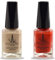 (2Pcs Set) Henna Infused Halal Nail Polish Water Permeable Nail Polish Wudhu and Vegan Friendly Long lasting Shiny Nail polish (Rose Gold + Ruby Red)