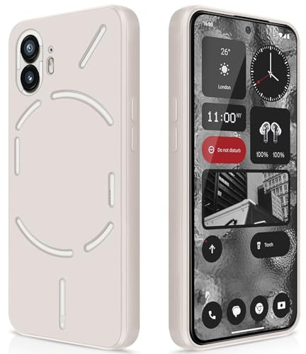 GiiYoon Case Compatible with Nothing Phone 2, off white | Silky-Soft Touch, Full-Body Protective, Silicone, Anti-Scratch Microfiber Lining