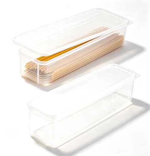 2 Stück Pasta-Aufbewahrungsbehälter Mit Deckel, Luftdichter Spaghetti-Nudelhalter, Rechteckige Essstäbchen-Aufbewahrungsbox, Luftdichte Lebensmittel-Aufbewahrungsbehälter Mit Deckel Für Küchenschrank
