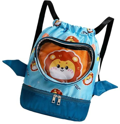 Kixolazr Schwimm-Rucksack mit Kordelzug, Schwimmtasche für Kinder | Trocken und nass getrennte Badetaschen mit Kordelzug | Wasserdichte Sportrucksäcke mit Schuhfach für Schwimmer, Strandbad