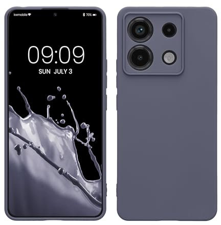kwmobile Carcasa Compatible con Xiaomi Redmi Note 13 Pro 5G / Poco X6 5G Funda - con Bordes elevados - Apto Carga inalámbrica - Gris Azulado Mate