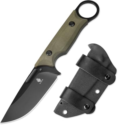 Kizer Cabox Fixed Blade Knife, 3.36 D2 Steel Fixed Blade Hunting Knife G10 Handle with Sheath, Survival Camping Knives 1048A3