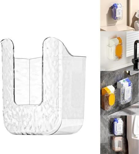 Kitchen Wipes Storage,Flushable Wipe Holder for Bathroom,Wall Mount Tissue Box Holder, Wall-Mounted Tissue Box, Non-Slip Flushable Wipes Holder, Wipe Container, Wipes Dispenser for Kitchen