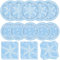 WIQEDOHA Winter Snowflake Birthday Party Supplies 96 PCS Christmas Snowflake Paper Plates and Napkins Disposable Tableware Set for Christmas Winter Wonderland Frozen-theme Party Decorations