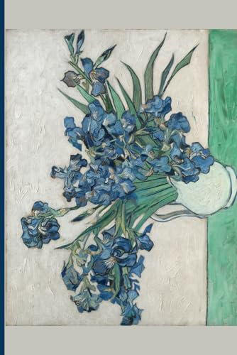 Notizbuch mit Van Gogh's 'Schwertlilien' – Mattes Cover, 100 Seiten, Liniert, Weißes Papier, Größe 6x9 Zoll (DIN A5) – Kunstvoller Begleiter für Ihre Notizen
