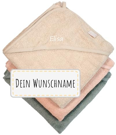 Holzura Baby Handtuch Kapuze – 100x100cm Personalisiertes Kapuzenhandtuch für Baby und Kinder
