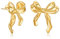 EXGOX Earrings for Women Cute Christmas Earrings 18K Gold Bow Earrings for Women Ribbon Bow Stud Earrings Hypoallergenic Silver Golden Bow Stud Earrings With 925 Sterling Silver Post