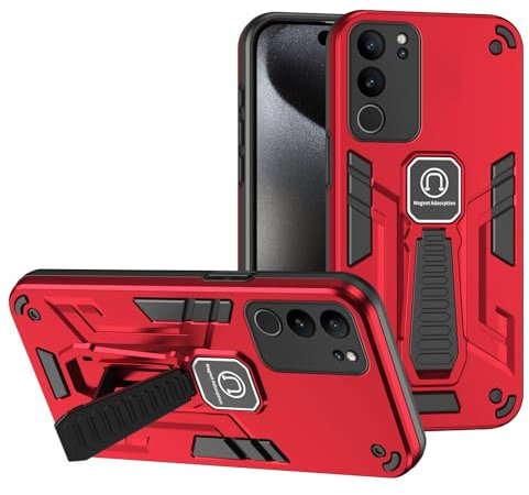Smartphone Back Case Hülle kompatibel mit Vivo V29 2023/V29 PRO 5G 2023 mit integriertem Ständer, Fallschutz in Militärqualität, Ganzkörper-Schutzhülle aus TPU-Gummi und harter PC-Telefonhülle Cover B