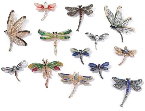 Ulalaza Vintage Tier Insekten Brosche Pin Set Elegante Strass simulierte Perlen Corsages Schal Clips Schmuck Zubehör