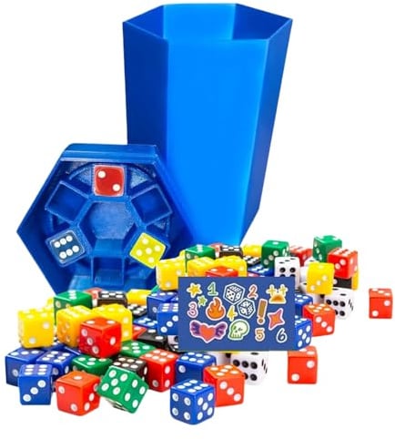 Trash Can Dice Game, Interactive Family Toy für Teamgebäude, schnelles Würfelspiel mit unterhaltsamen Herausforderungen, tragbare Unterhaltung für Road Trip Beach Camping Teenager Kinder Kinder 5x5x10