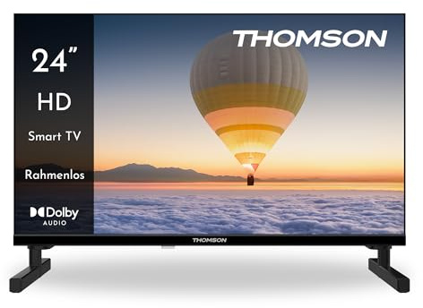 THOMSON 24 Pouces (60 cm) HD LED Smart TV, Wi-FI, Commande vocale, HDR10, Dolby Audio, Triple Tuner (Câble-Satellite-TNT), HDMI, USB, 1.5GB RAM, 8GB Flash – 24HT2S15