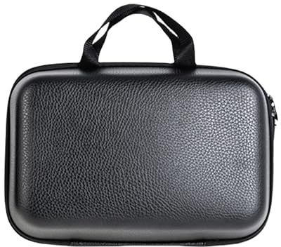 MHADBKH Angeltasche mit drehbarer Spule, stoßfest, PU-Leder, wasserdicht, Aufbewahrungskoffer für Angelzubehör