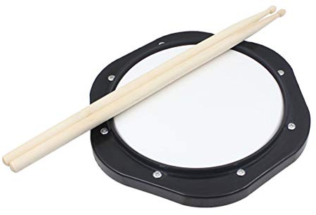 10-zoll Stumme Trommel aus Kunststoff, Schwarzes Übungspad Satz | 2 Drumsticks, Schwarze Tasche, Handwerkliche Fertigung, Gedämpfte Übung, Rostbeständige Schrauben