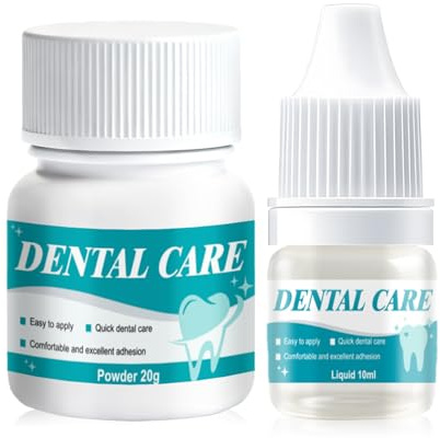 SHOPPGO Ciment Dentaire Definitif, Pansement Dentaire, Colle Dentaire Extra Forte, Convient Aux Caries, Obturations Perdues, Ponts, Couronnes, Obturations, Séchage Rapide, Facile à Appliquer, 4 Pieces