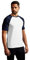 Raglan Baseball T-Shirt Herren, Weiß-Marineblau, XL