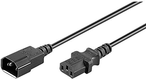 Kaltgerätekabel Verlängerungskabel 3,5m, C14 Stecker auf C13 Buchse Schwarz