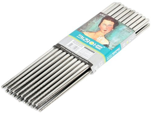 Kitchen Art Korean Chopsticks Stainless Steel 10 Pairs Vacuum Hollow Non-slip