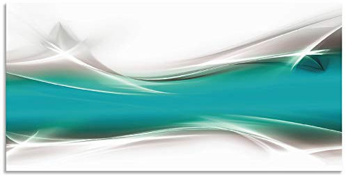 ARTland Wanddeko Wandbild Alu Verbundplatte für Innen & Outdoor Bild60x30 cm Abstrakte Motive Gegenstandslos Digitale Kunst Türkis Kreatives Element Petrol T9FA