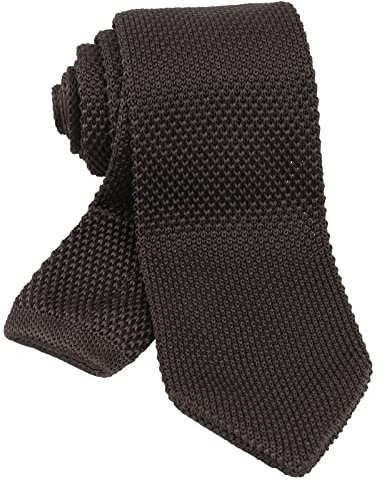 Alizeal Strick Krawatte für Männer, Solid Slim Casual Strickkrawatten, Braun